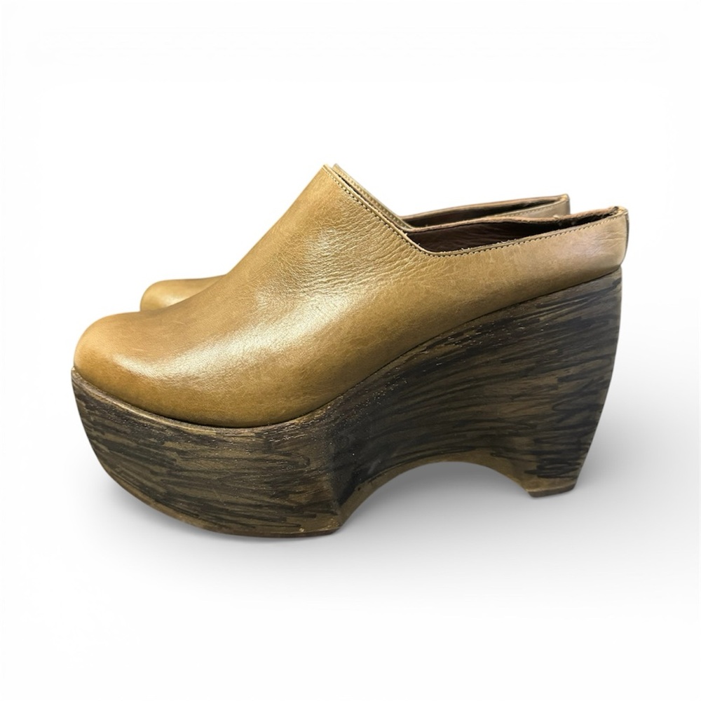Simon‎ Miller by Reinhard Plank Tall Wooden Clogs Platform Shoes Womens 37
